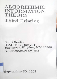 Algorithmic information theory