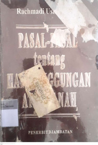 Pasal-pasal tentang hak tanggungan tanah