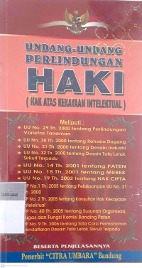 Undang-undang perlindungan HAKI(hak atas kekayaan intelektual>