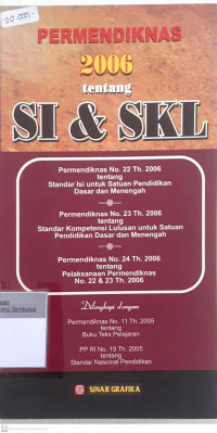 PERMENDIKNAS 2006 tentang SI & SKL