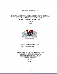 Hubungan Ketuban Pecah Dini (KPD) Dengan Kejadian Asfiksianeonaturum di RSIA Husada Bunda Salo Tahun 2020